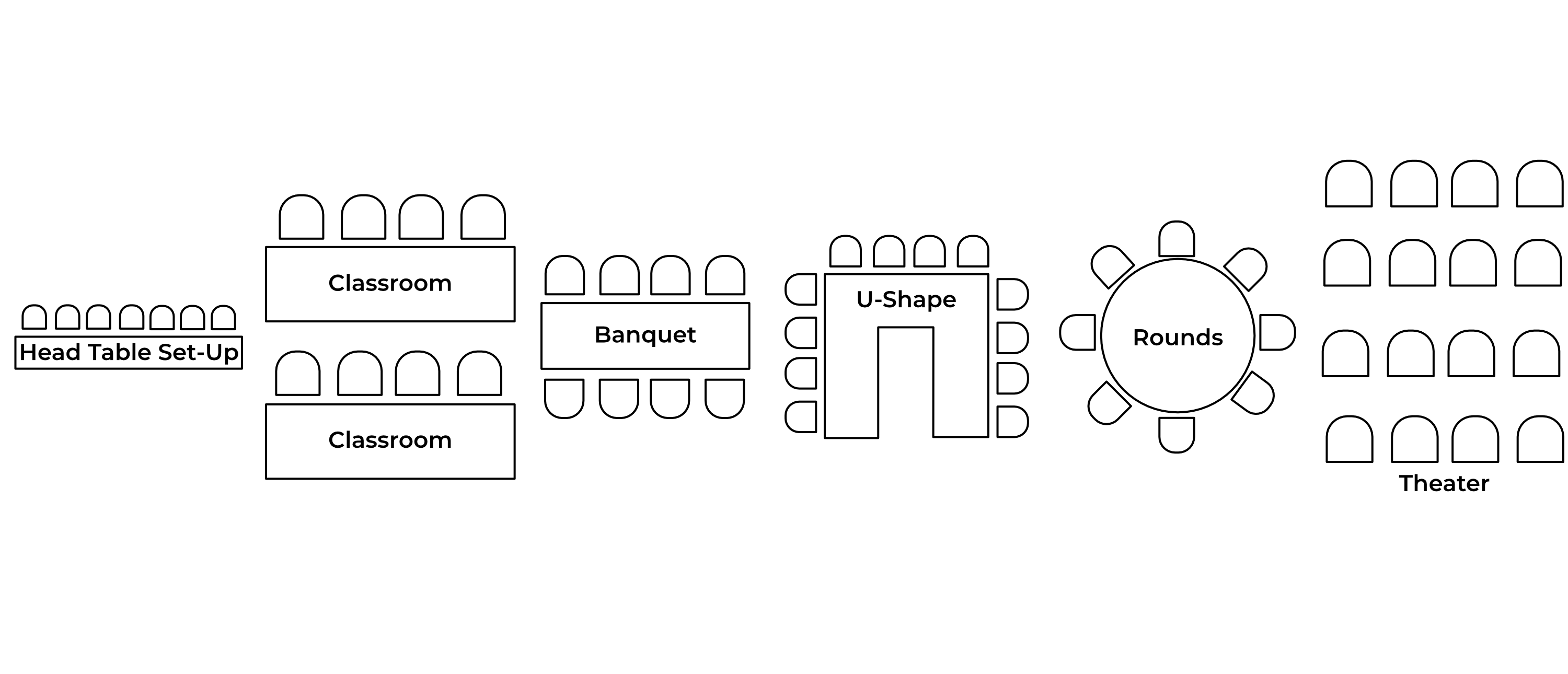 Jeff's Catering Seating Styles